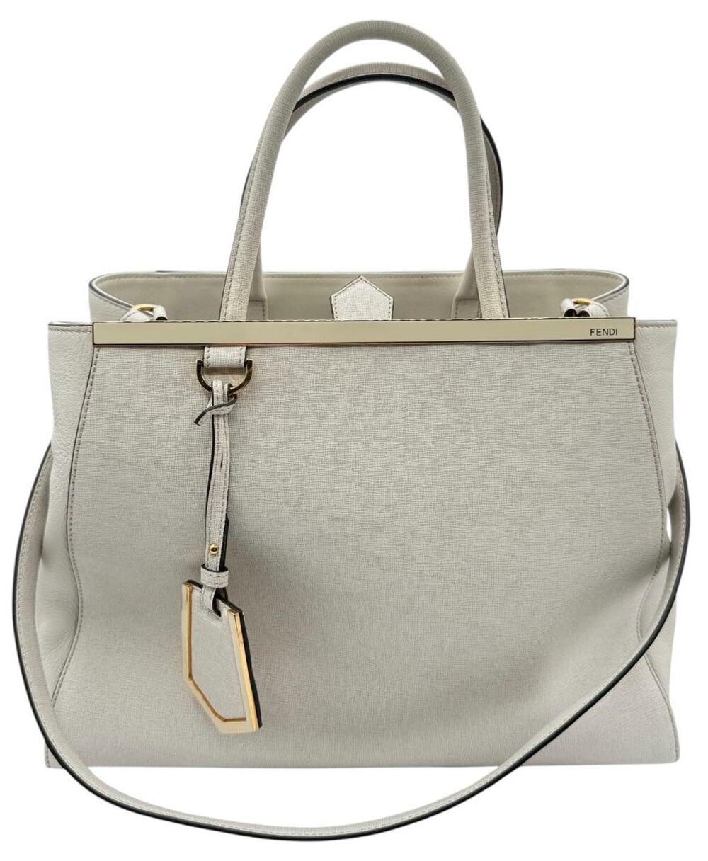 Fendi Vitello Elite 2Jours Tote in White